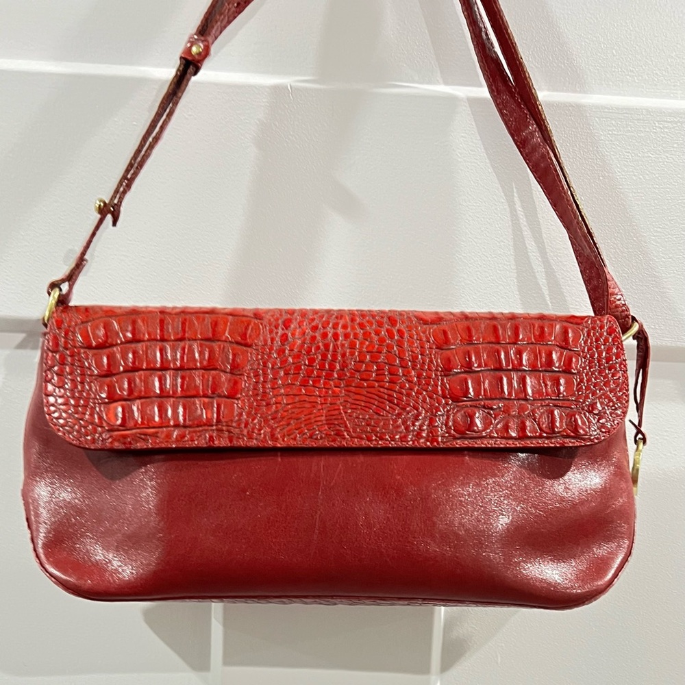 Brahmin Leather Crossbody Bag Red